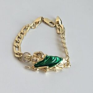 Saint Jude bracelet. Gold Plated